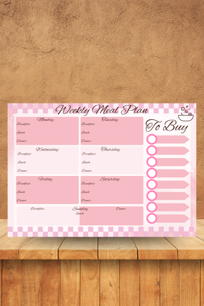 Weekly Meal Planner – Reusable Chart for Family Meals