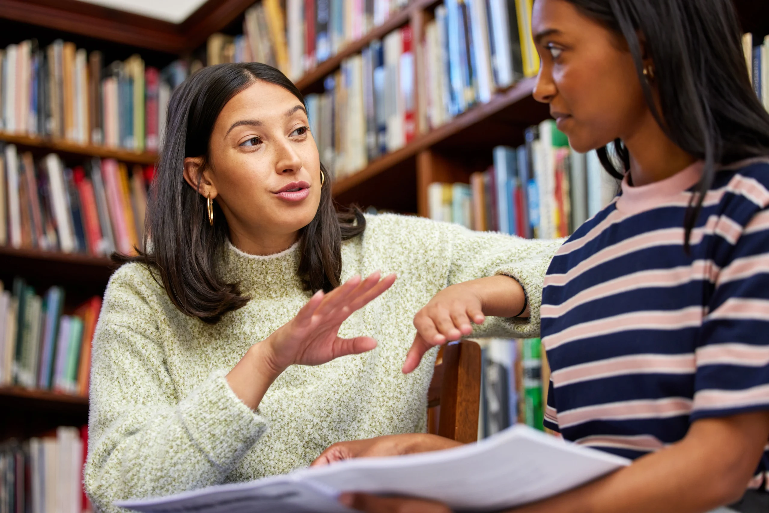 Students learning English in a classroom